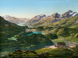 Als erste Bahn des Oberengadins nimmt im Jahr 1907 die Drahtseilbahn hinauf nach Muottas Muragl den Betrieb auf.