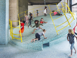 Weich und bunt statt rau und grau: Die Ausstellung «The Brutalist Playground». (Bild: Alun Bull, RIBA).