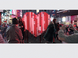Ein Herz für die kulturelle Vielfalt:  So soll die diesjährige Installation zum Valentinstag am Times Square aussehen.