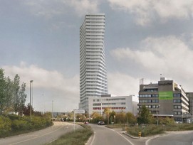 Auf der Visualisierung wird sichtbar, wie sich die Gebäudeform mit zunehmender Höhe wandeln soll (zvg)