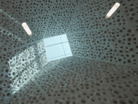 Die von Gramazio Kohler für Bearth & Deplazes und Durisch + Nolli Architekten gestalteten Kuppeln des Bundesstrafgericht in Bellinzona. (Digital Arts Association)