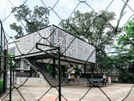 Die Bühne, auf der der Pavillon gebaut wurde, bestand bereits vorher. ( Sanrok studio/ SHAU)