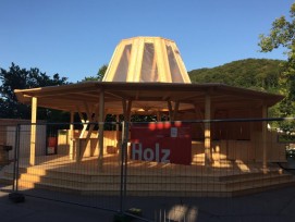 Kulturkuppel am Bahnhofplatz: In Anlehnung an Mario Botta und seine Kuppel entstand das Bistro de la Presse. (Alle Fotos: Charles Vanhouteghem)