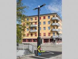 Der Wädenswiler Smart City Tower ist auch ein Elektrotankstelle, öffentliches WLAN und Messstation. (zvg)