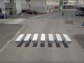 So sieht der 3D-Zebrastreifen aus.