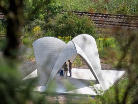 Der Pavillon im deutschen Kahla ist ein Leichtbau aus Carbonbeton.