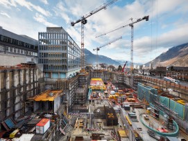 In Chur wächst der 400 Millionen Franken teure, 136 Meter lange und 25 Meter hohe Neubau beim Kantonsspital Graubünden heran.