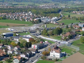 Bypass Thun Nord mit Alpenbrücke und Turbokreisel Glättimüli.