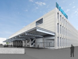 Visualisierung: Das neue Lager- und Logistikzentrum der Sabag Basel AG.