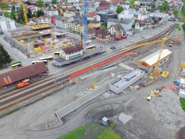 Der Bahnhof Ilanz wird derzeit umgebaut und modernisiert.