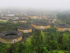 Tulou in der Provinz Fujan, China.