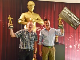 Die Gewinner des Goldenen Baumasters 2018: Christian Kistler (links) und Thomas Rechsteiner.