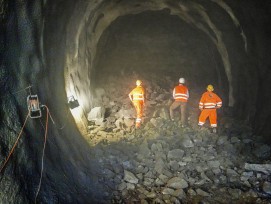 Baustelle Ruckhalde-Tunnel im Jahr 2016.