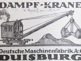 Vom grossen deutschen Industriekonzern Demag, existieren heute nur noch Einzelunternehmen. Dampf-Krane gibt es hingegen noch. Früher ähnelten sie jedoch eher einer Zug-Kabine anstatt einer Baumaschine.