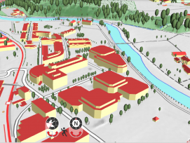 3-D-Gebäudemodell von Swisstopo: Der neue Standort der Docu Media Schweiz aus der Vogelperspektive
