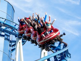 Die Achterbahn Euro-Mir im Europa-Park in Rust