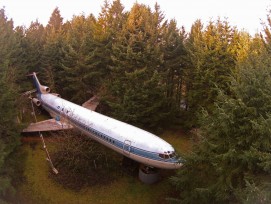 Die Boeing 727 von oben.