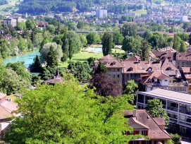 Blick auf das heutige Marzilibad an der Aare.