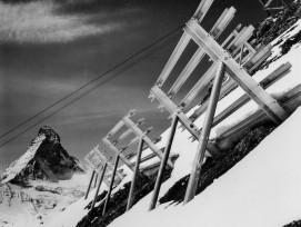 Lawinenverbauungen in Zermatt/Schweifinen, 1957.