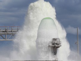 Beim Kennedy Space Center der Nasa in Florida wurde vor kurzem ein sogenannter «Wet Flow Test» durchgeführt. 