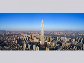 Platz 1: Lotte World Tower in Seoul, Südkorea, 555 Meter hoch, 123 Etagen, Kohn Pedersen Fox Associates, Baum Architects.