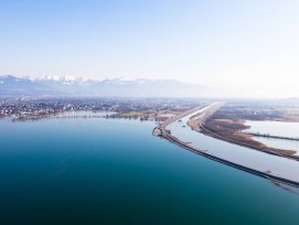 Rheinmündung mit Vorstreckung in den Bodensee.