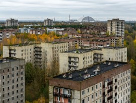 Die Stadt Pripyat von oben.