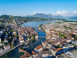 Blick aus der Vogelperspektive auf die Stadt Luzern