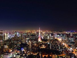 Skyline von Tokio bei Nacht (Symbolbild).