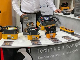 Peter Windlin, Verkaufsleiter/Verkauf Aussendienst Funkfernsteuerungen, am Stirnimann-Stand an der 26. Forstmesse in Luzern.