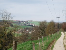 Blick auf die Gemeinden Böbikon und Baldingen im Kanton Aargau.