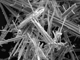 Elektronenmikroskopische Aufnahme von Asbestfasern