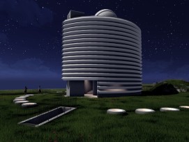 Visualisierung der Sternwarte bei Nacht