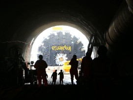 Bohrkopf beim Bözberg-Tunnel 2017