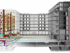 Auf dem BIM-Modell sind nicht nur alle Elemente modelliert, sondern auch die ganze Haustechnik eingezeichnet.