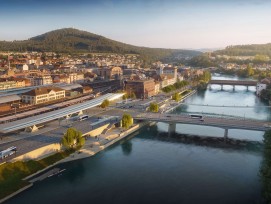 So könnte der Bahnhofplatz von Olten in rund neun Jahren aussehen.