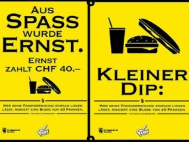 Mit solchen Plakaten werden die Berner auf die neuen Bussen aufmerksam gemacht. (Bilder: bern.ch)