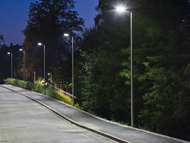 LED-Strassenbeleuchtung im Quartier Schönberg-Ost in Bern.