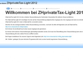 «Schlanke Steuererklärung»: So präsentiert sich «ZHprivateTax-Light» auf der Website.