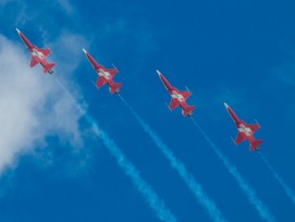 Werden nicht über Luzern fliegen: Die Flugzeuge der Fliegerstaffel Patrouille Suisse.