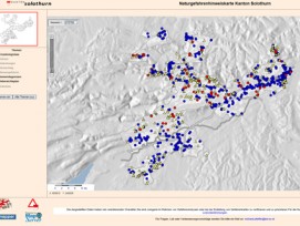 Naturgefahrenkarten (im Bild: Kanton Solothurn) sind eine wichtige Grundlage für eine sichere Entwicklung der Schweiz.