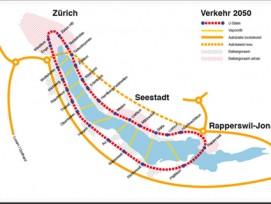 So soll der Verkehr künftig in der Zürichsee-Region abgewickelt werden, wenn es nach Architekt Hannes Strebel geht.