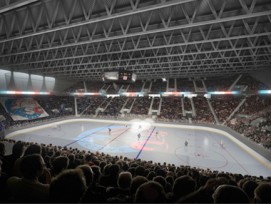 Visualisierung des neuen Hockeystadions in Zürich-Altstetten.