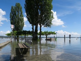 Hochwasser am Hafen von Ermatingen TG