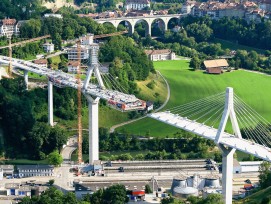 Bau der Poyabrücke in Freiburg