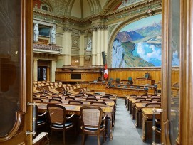 Blick in den Nationalratssaal im Bundeshaus in Bern