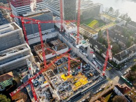 Baugrube des neuen Roche-Forschungszentrums «pRED Innovation Center» in Basel