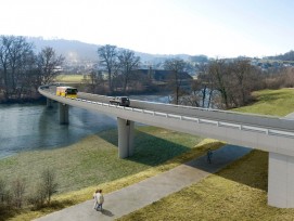 Neue Reussbrücke mit Uferweg