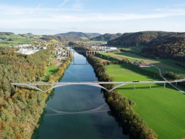 Visualisierung Calatrava-Rheinbrücke Umfahrung Eglisau