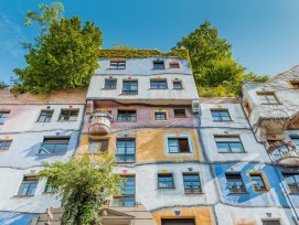 Hundertwasserhaus in Wien, Fassade.